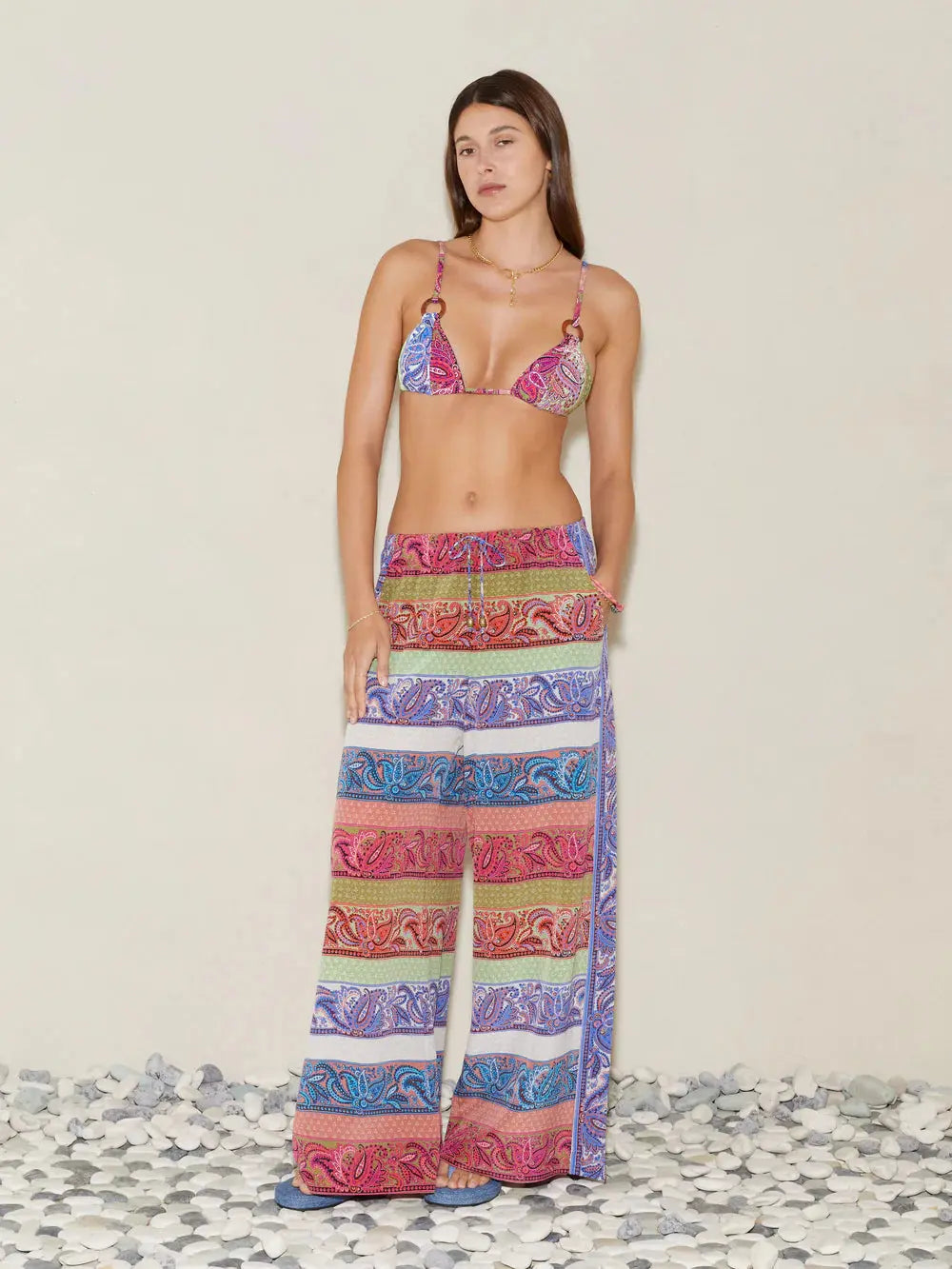 Marseille Silk Wide Leg Pant Boteh