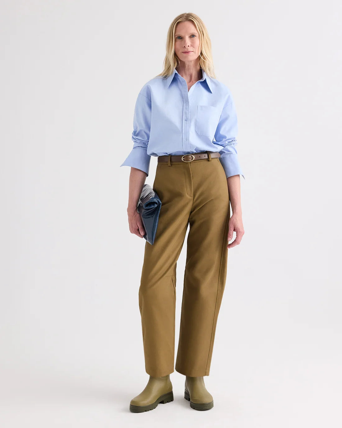 TWP Slouchy BF Trouser in Double Canvas