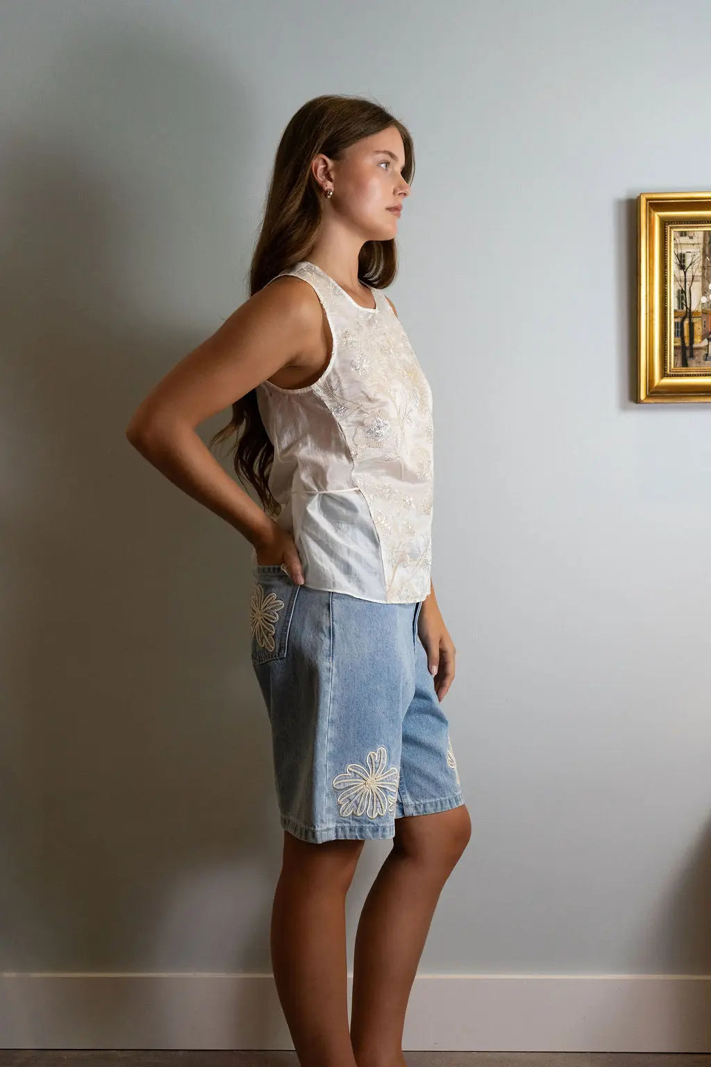 Benson Floral Sequin Blouse Saint Art