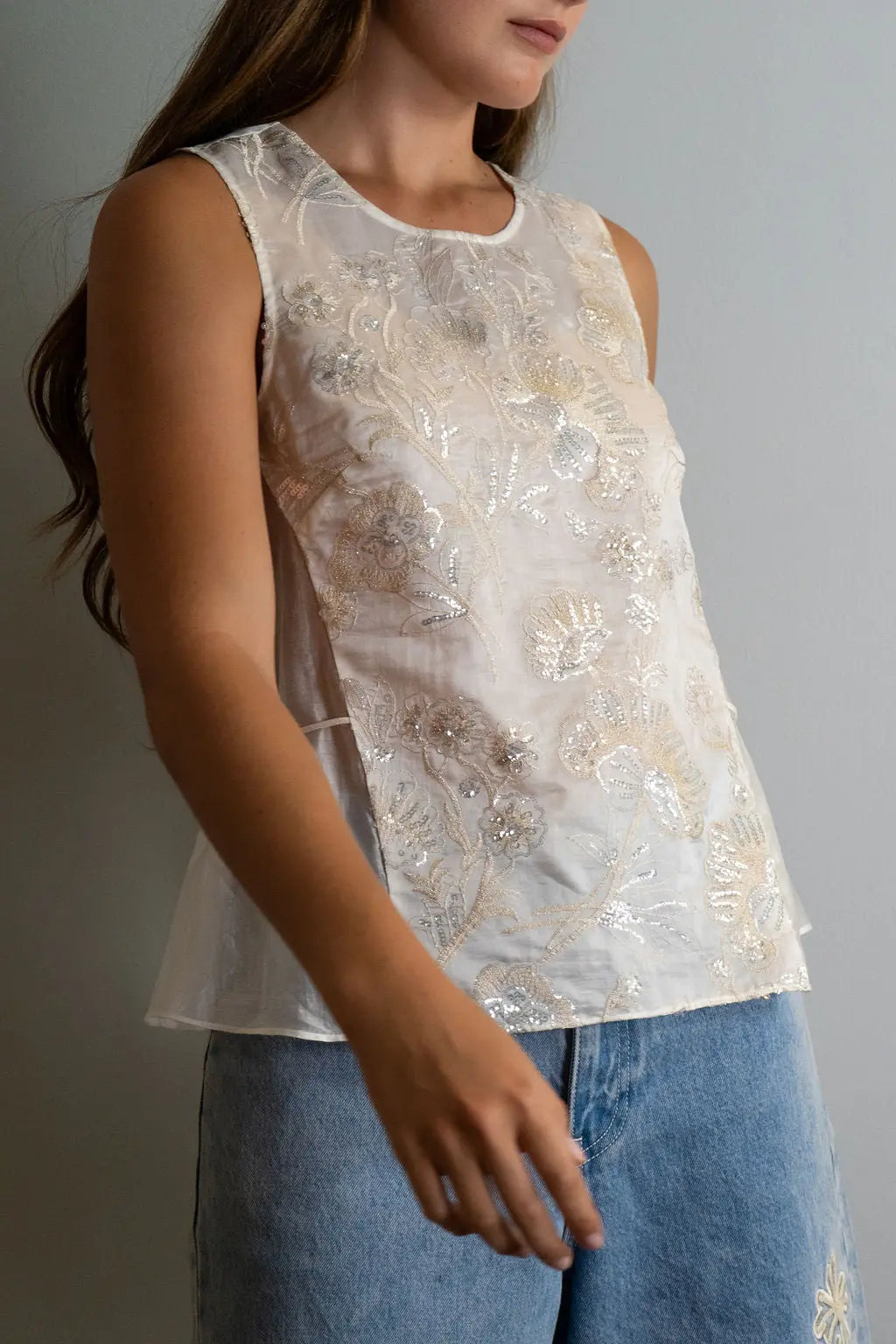 Benson Floral Sequin Blouse Saint Art