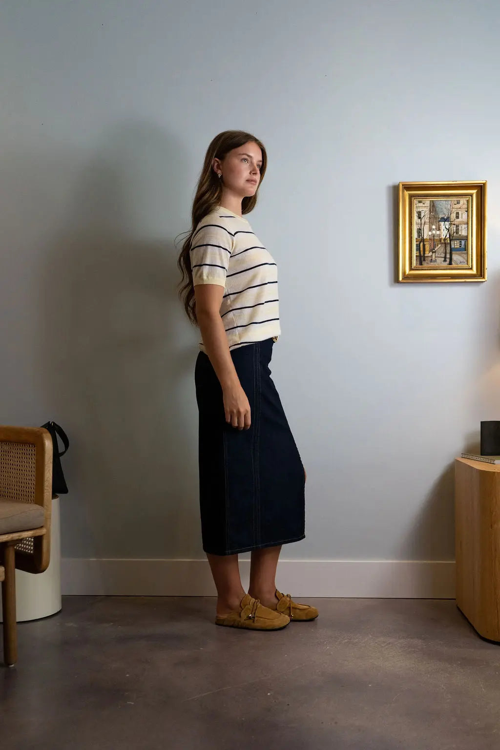 Denim Skirt w/ Seams TWP