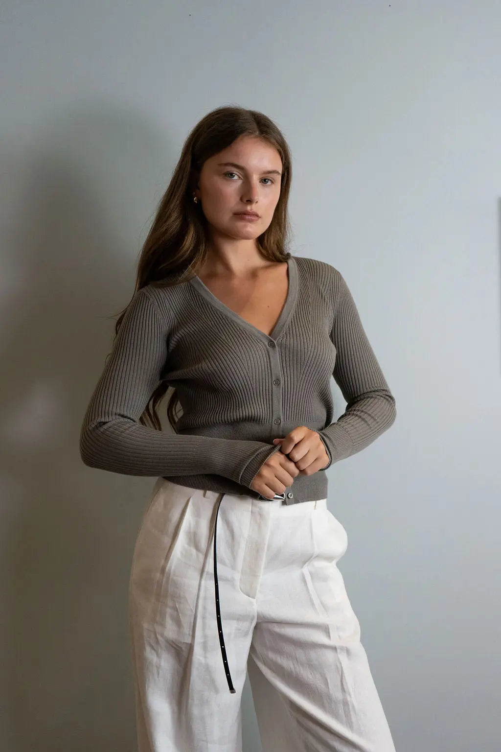 Braylon Rib Cardigan Sweater Saint Art