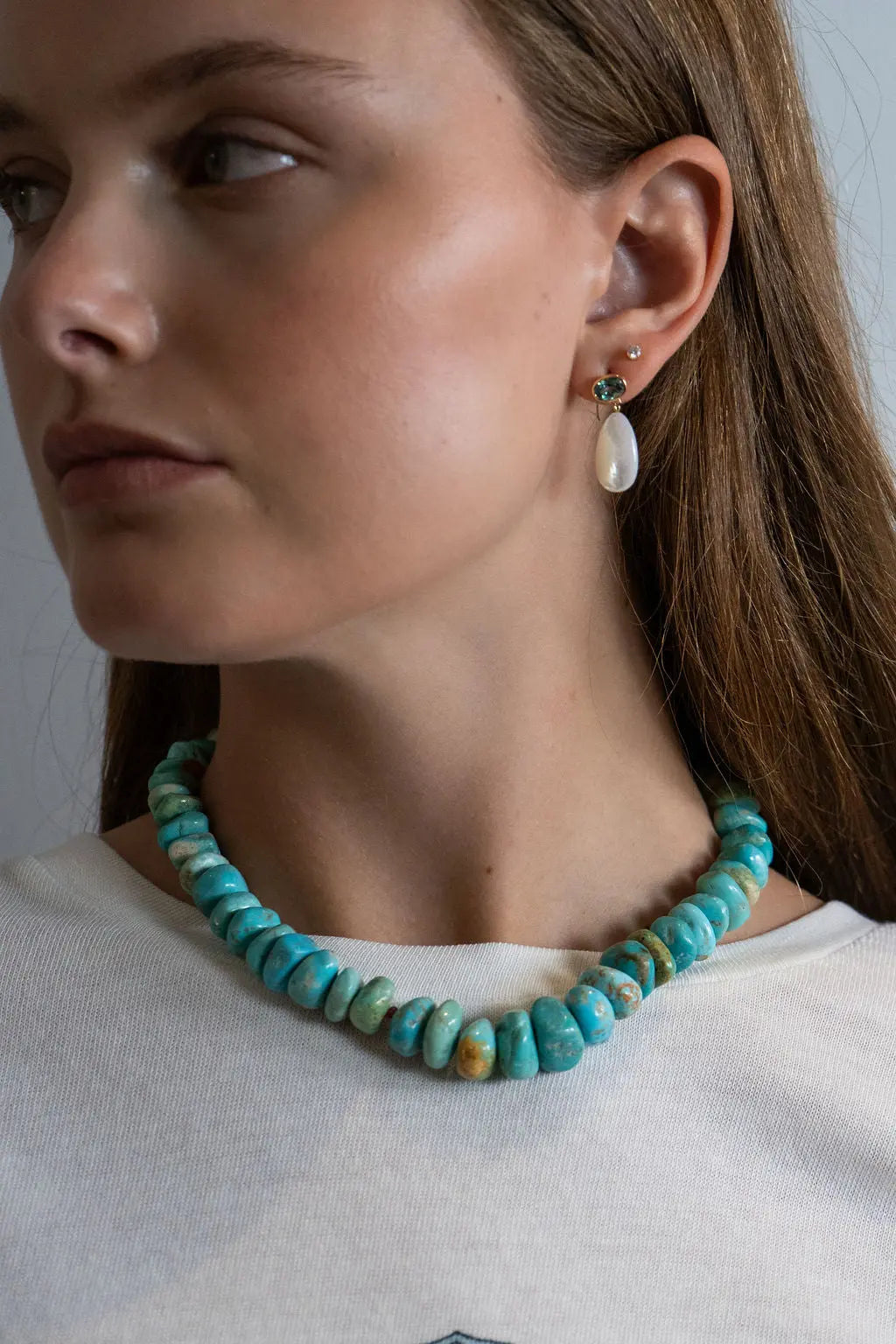 Turquoise, Ruby & 14K Necklace Lizzie Fortunato