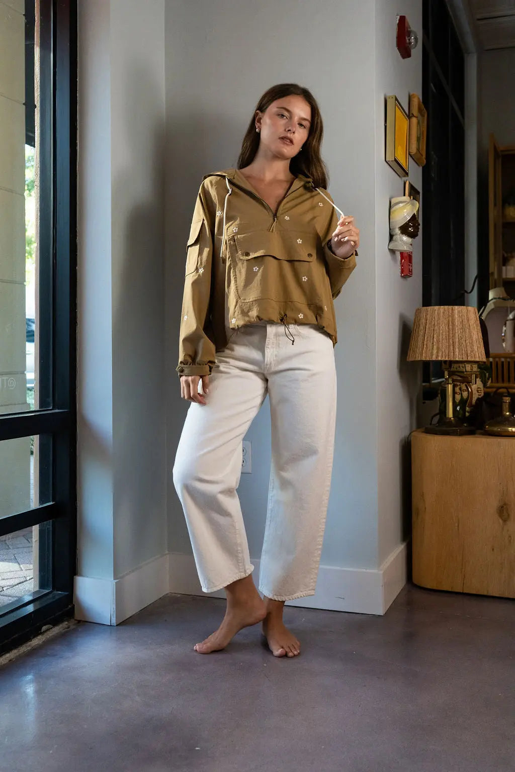 Embroidered Cropped Trailhead Pullover The Great