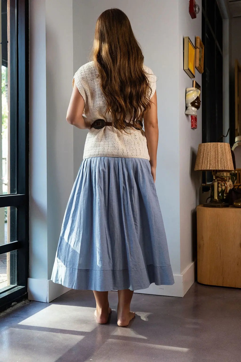 Stetson & THE GREAT The Chambray Embroidered Highland Skirt The Great