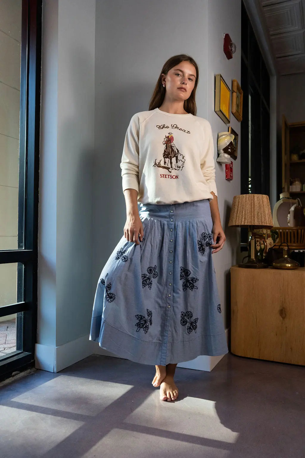 Stetson & THE GREAT The College Sweatshirt w Stetson Graphic The Great