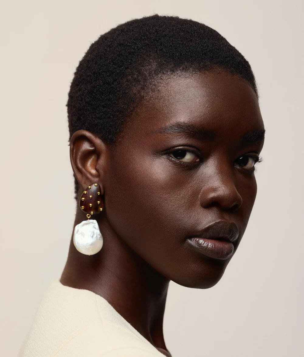 Lizzie Fortunato Orbit Earrings Pearl