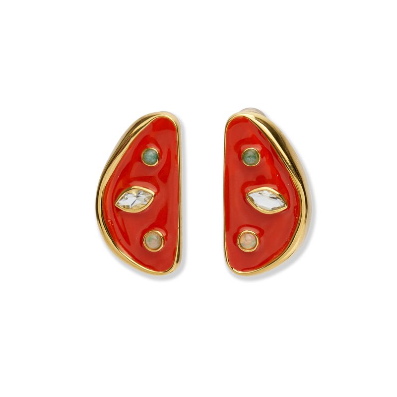 Lizzie Fortunato Isola Stud Earrings in Melon