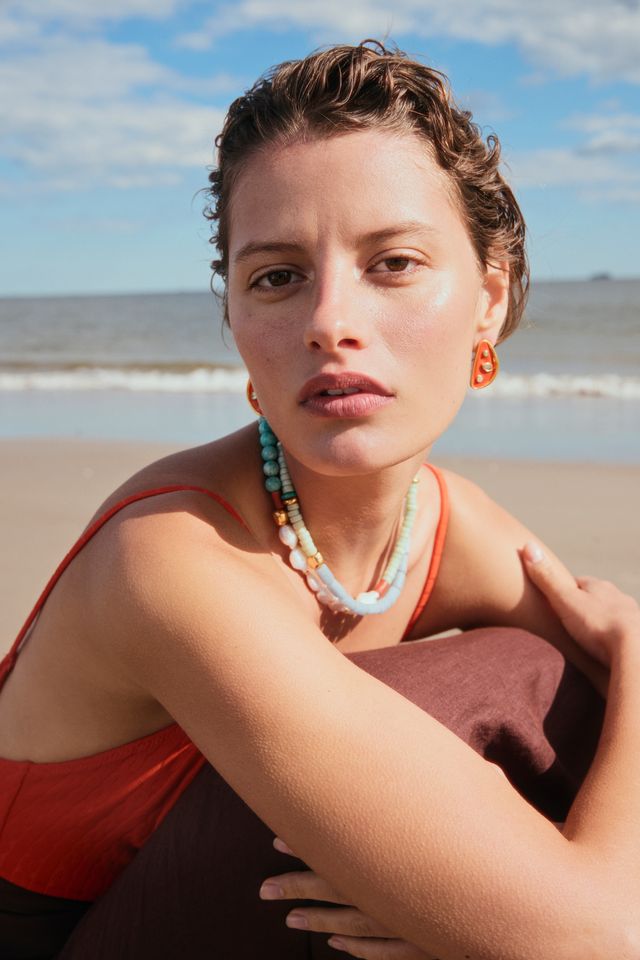 Lizzie Fortunato Isola Stud Earrings in Melon