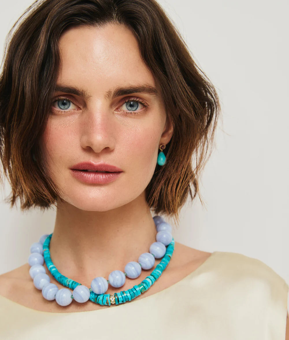 Lizzie Fortunato Turquoise, Sky Blue Topaz & 14k Gold Necklace
